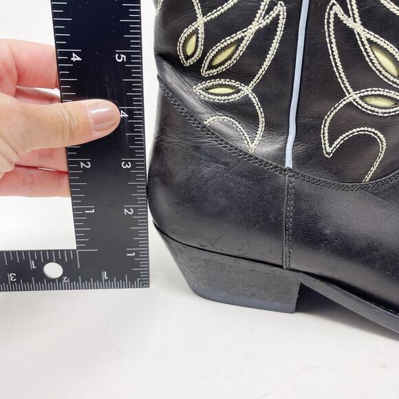Golden Goose Womens 38 Black Wish Star Western Boot Yellow Sky Embroidery Italy - Picture 16 of 16
